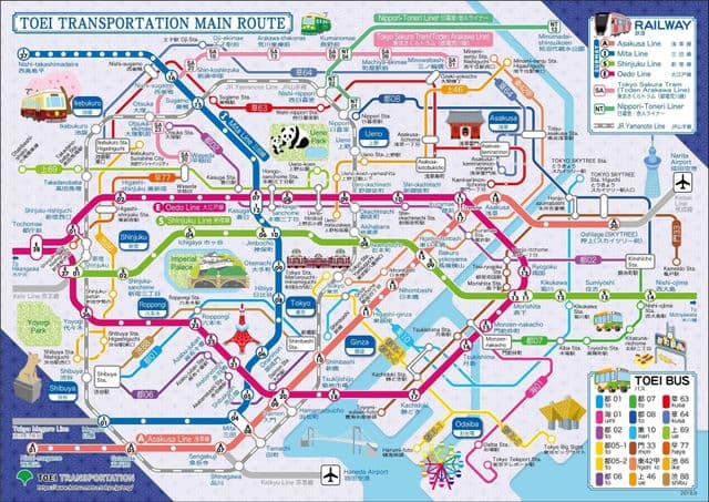 Mapa da rodoviária de Tóquio