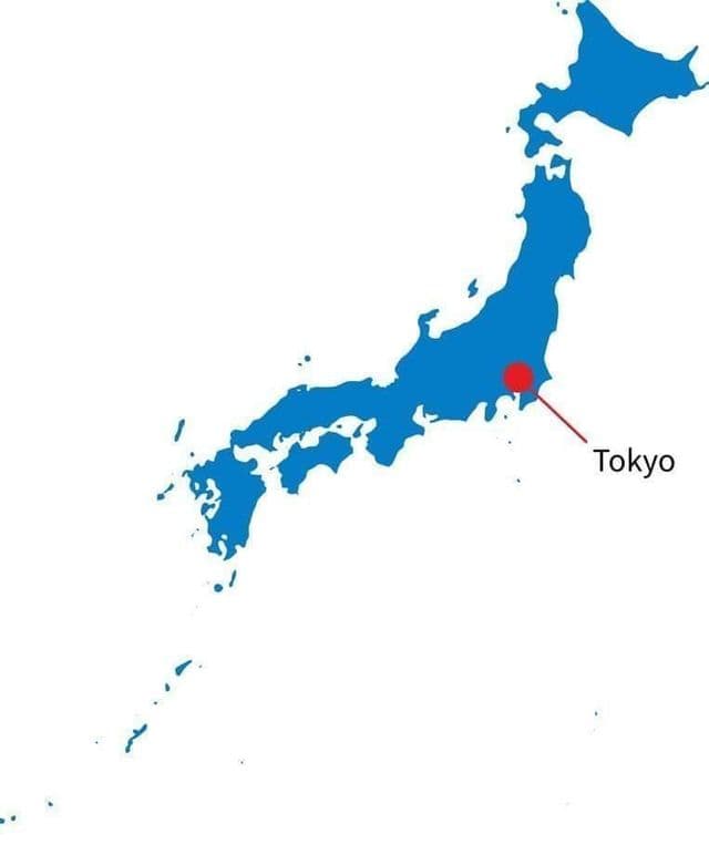 Tóquio no mapa do Japão