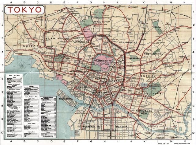 Mapa histórico de Tóquio