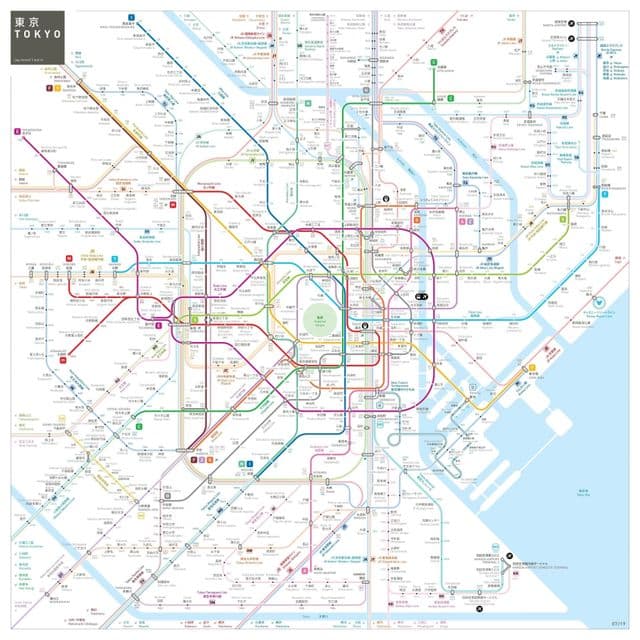 Mapa da estação de metrô de Tóquio